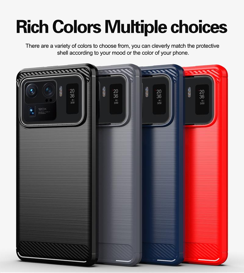 Для Xiaomi Mi 11 Ultra чехол противоударный бампер мягкий силиконовый тонкий чехол из углеродного волокна для телефона Xiaomi Mi 11 12 Ultra чехол