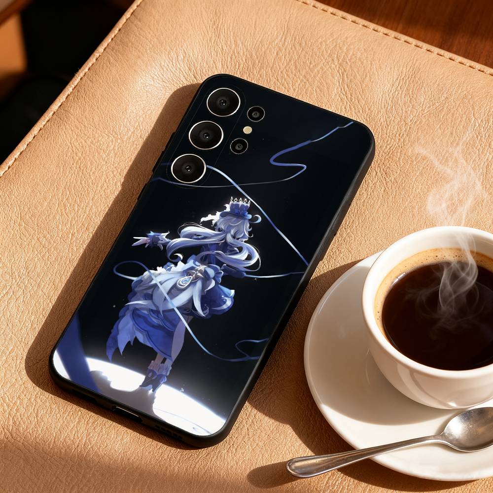 Чехол для телефона Genshin Impact Fennina для Samsung S26,S25,24,23,22,30,21,10,9,Ultra,Plus,Lite,Черный Мягкий Чехол