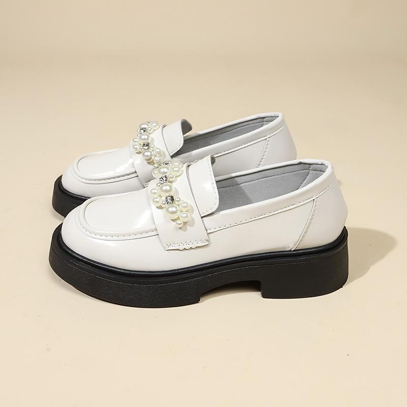Модные роскошные туфли Мэри Джейн с жемчужным дизайном, женские туфли в стиле Лолиты с круглым носком, туфли-оксфорды на толстой подошве, женские туфли на платформе