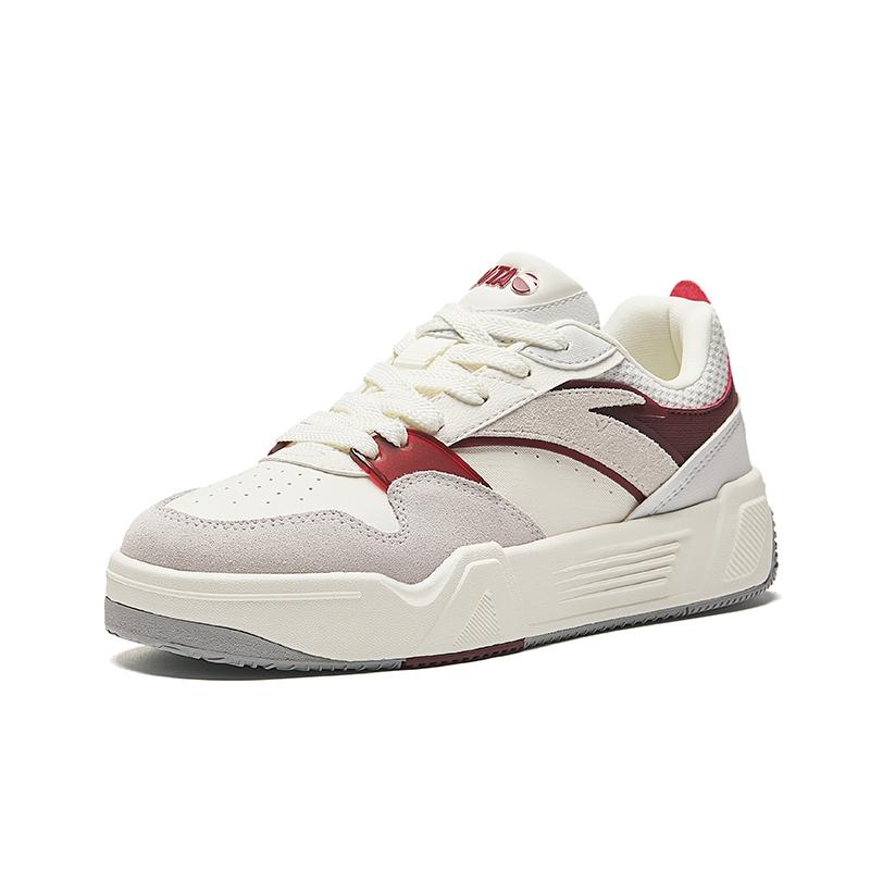 Anta C37 Series Comfortable Casual Height Increasing Lightweight Low Top Sneakers Women Sneakers Ivory-White 922438037-1