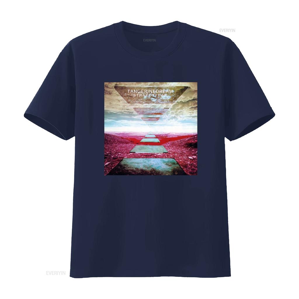 Мягкая хлопковая футболка Tangerine Dream Stratosfear Print Дизайн в стиле ретро рок-группы винтажный стираный топ для повседневной носки