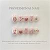 HANDMADE Artificial Nail Phototherapy Nails Cartoon Cute Rococo Strawberry Rabbit Wearing Armor Finished Product Reusable and Detachable