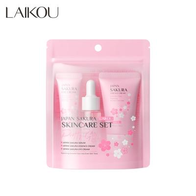 Наборы и комплекты для ухода за кожей Sakura с очищающим средством, сывороткой, кремом для глаз, эссенцией, кремом для лица. Косметические продукты для женщин. Подарочные наборы. Рутина. Дорожный набор.