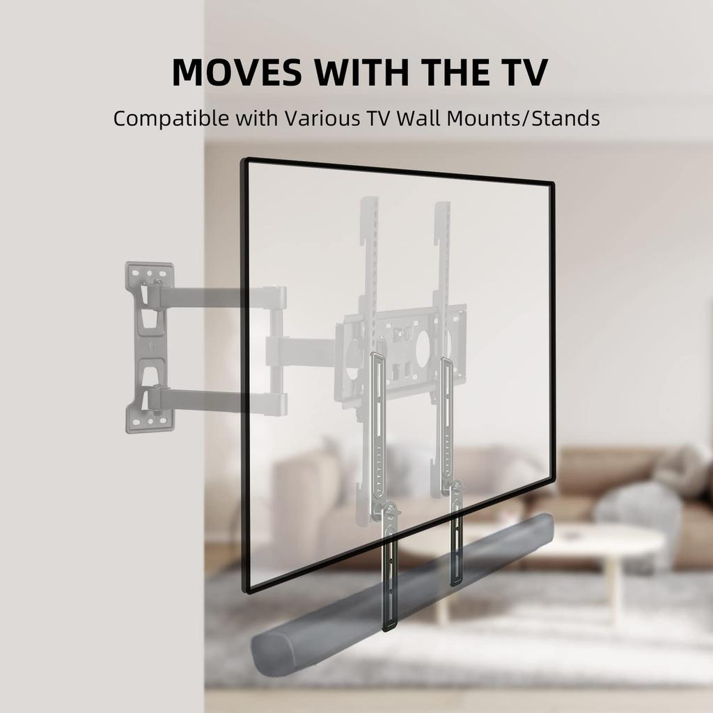 Универсальное крепление для звуковой панели Универсальное крепление для звуковой панели Максимальная нагрузка VESA VESA Может быть установлен выше или ниже Может быть установлен на телевизоре или динамике