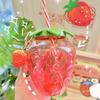 Strawberry Straw Cup, Plastic Cup, Cute Women's Casual Milk Tea Cup, Student Portable Water Cup, Water Bottle (Cannot Put Hot Water)