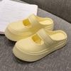 Woman Slippers Height Shoes for Women 2024 Job Sandals Outside White Slides Mules Summer Round Toe Footwear Small Size Normal B