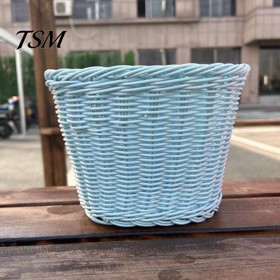 Bike Basket Hand-Woven Bicycle Large Capacity Strong Load-bearing Cycling Easy Installation Handlebar Front Replacement Storage Holder