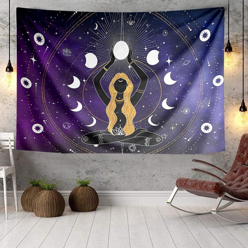 Moonlit Meditation Tapestry Room Decoration Wall Hanging for Living Room Bedroom, dormitory, Birthday and Christmas gifts