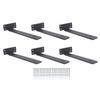 6Pcs 10in Shelf Bracket Iron L Shaped 200lbs Bearing Floating Shelf Bracket for Study Makeup Room
