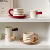 Creative Pleated Paper Ceramic Cup&saucer Dining Table Coffee Mug Milk Tea Mugs Afternoon Tea Teacup Fruit Juice Container