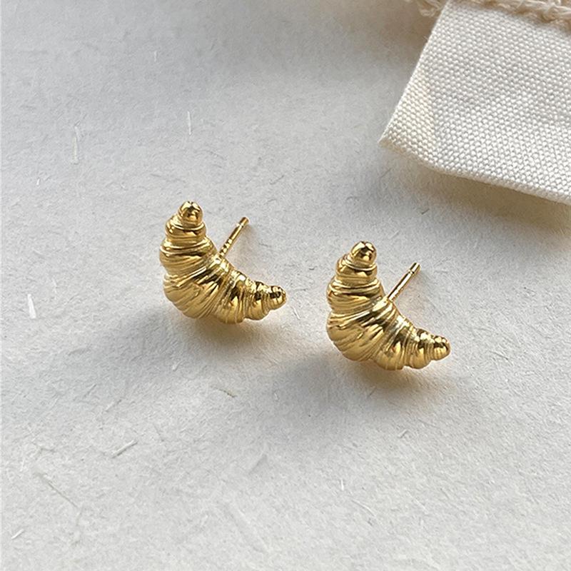 Серьги-круассаны Niche Alkaline Water, женственность, небольшой ароматный стиль, серьги-багет.