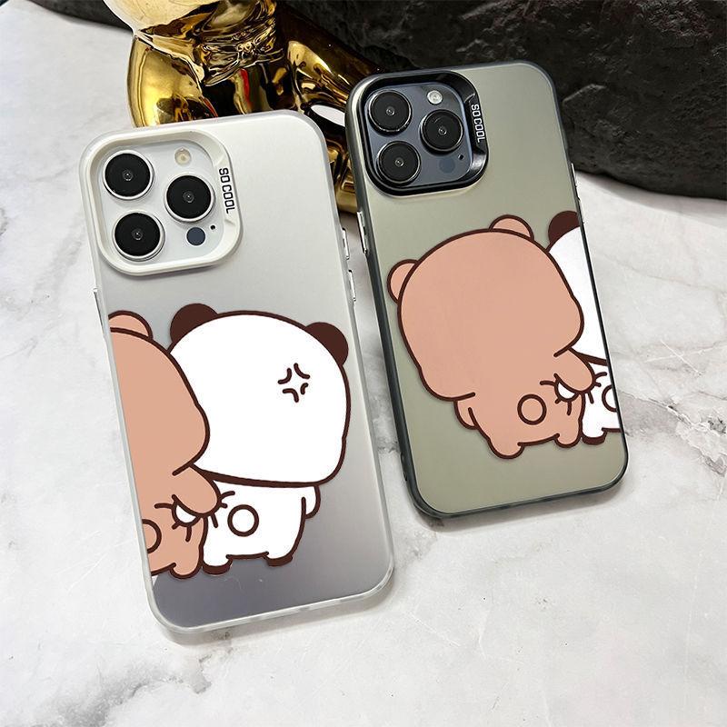 Butt-grabbing cloth couple's iPhone 16/15 silver phone case, compatible with 14/13/12/11pro/x