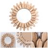 Деревенское Деревянное Украшение Подсолнух Настенное Зеркало Цветок Деревянная Рама Подвесное Зеркало Украшение Дома для Гостиной Спальни Фермерского Дома