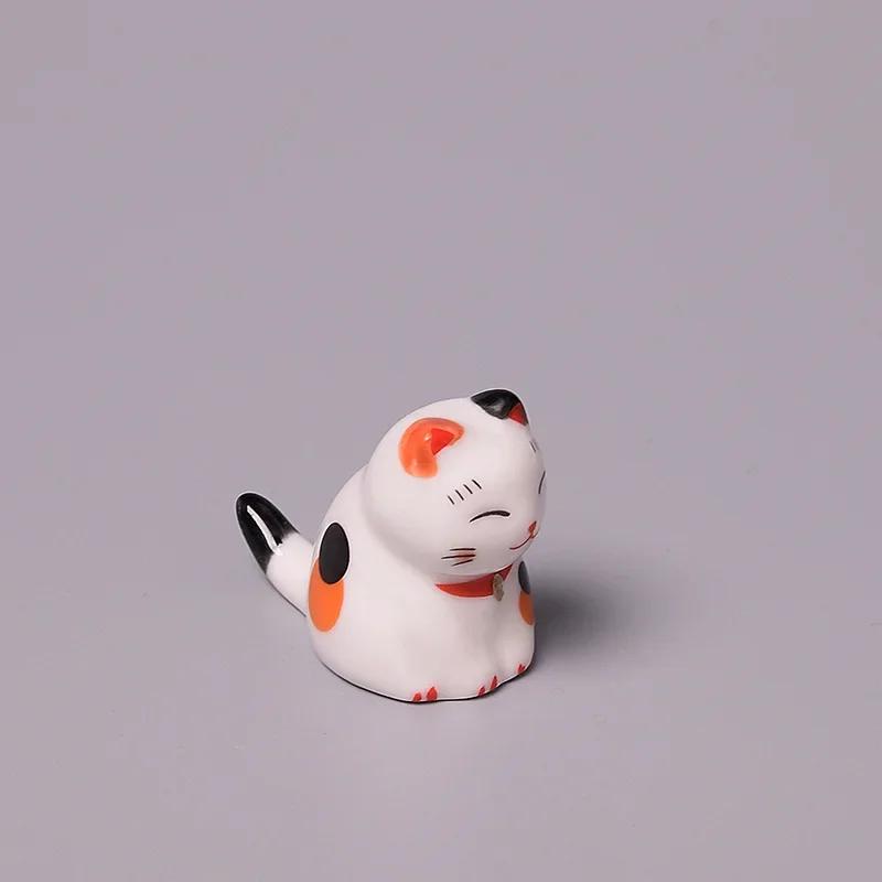 Zakka Милый держатель для палочек для еды в виде кошки, Посуда в японском стиле, Подглазурная роспись, Ресторан, Простая овальная подставка для ложки, Кухонная утварь