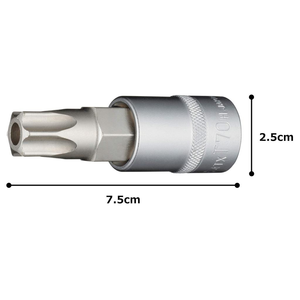 TONE Torx Socket T70H (Tamper-Resistant), 4TX-T70H, 12.7mm (1/2") Drive,