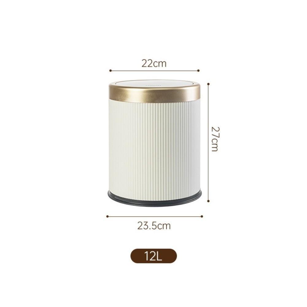 Odor-Sealing 12L Garbage Bin Press Type Living Room Dustbin Kitchen Trash Can Garage Toilet