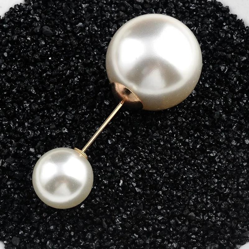 New Large Double Headed Pearl Insert Pin Collar Brooch One Line Breast Pin Cardigan Scarf Shawl Neck Brooch