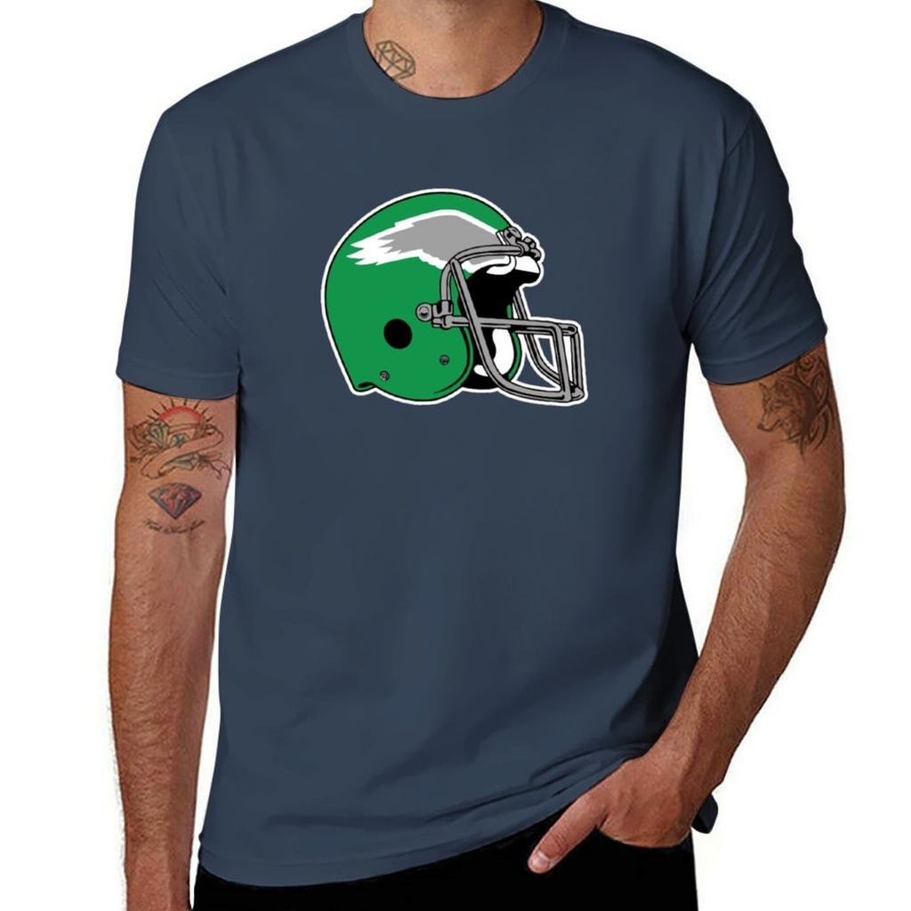 Eagles 80s Throwback Helmet TShirt Simple Casual Short Sleeve Tee