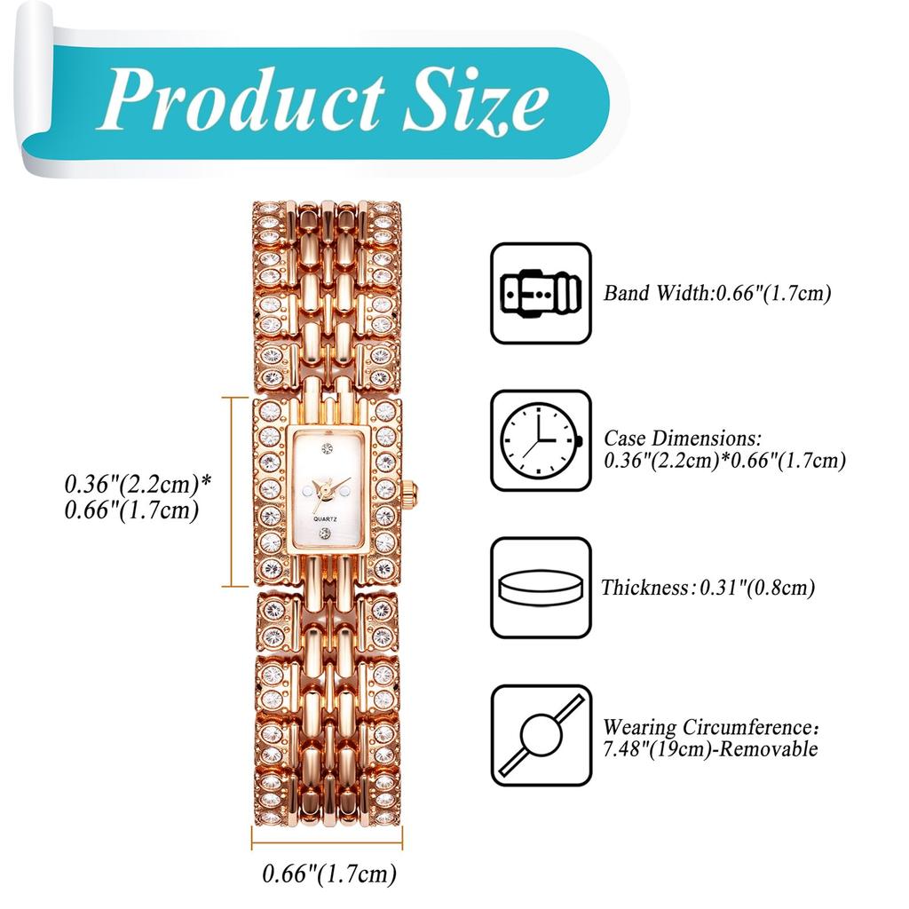 Square Wristwatch with Exquisite Beautiful Fashion Stainless Steel Watch Birthday Pink Women's Rhinestones Accessory, Formal, Business, Gift,