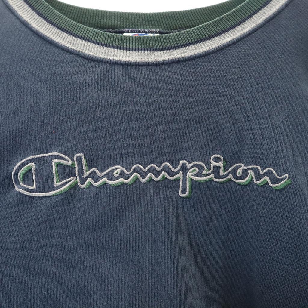 Champion 90s Old Long sleeve sweat XL Navy system Men's Used