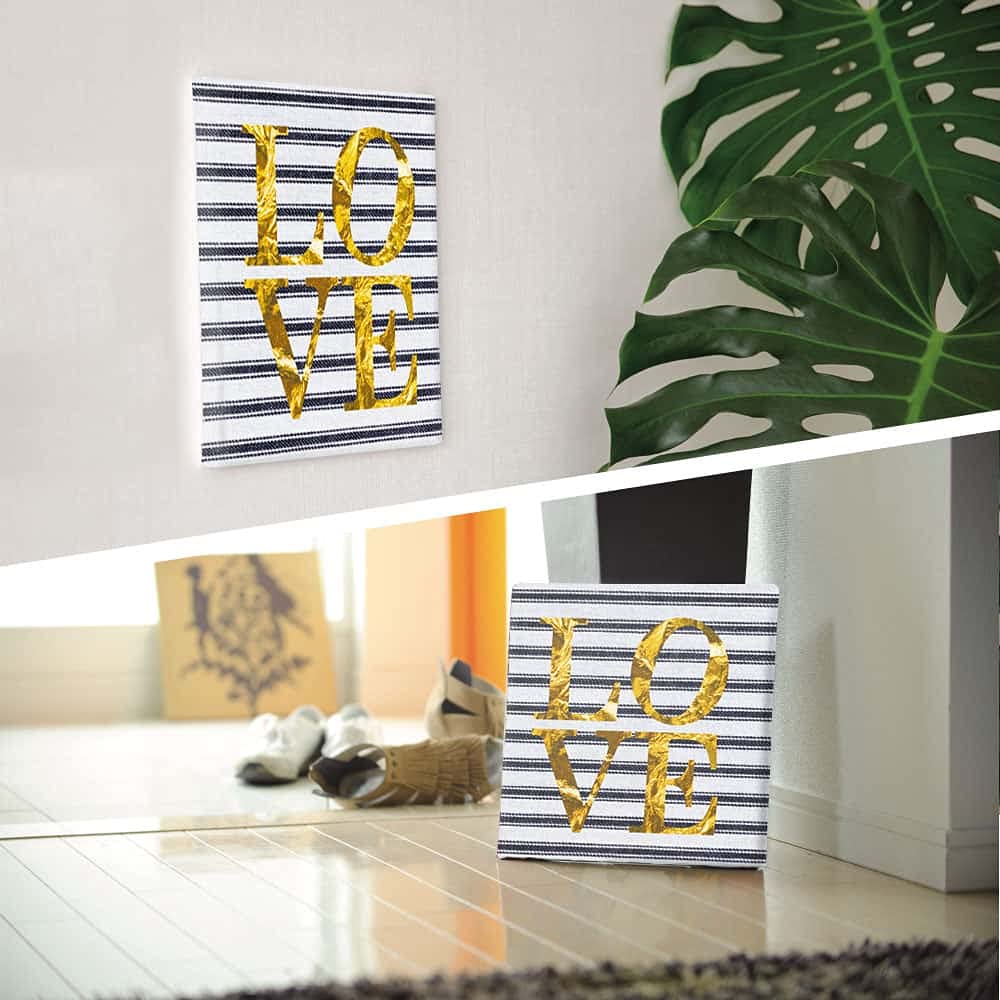Border Love Fabric Wall Art Panel, popa-1703-01-L, 57 x 57 cm, Made in Japan