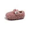 Girls' outdoor furry shoes, new autumn and winter style, soft-soled, non-slip, wool-lined, warm cotton shoes, loafers for little girls
