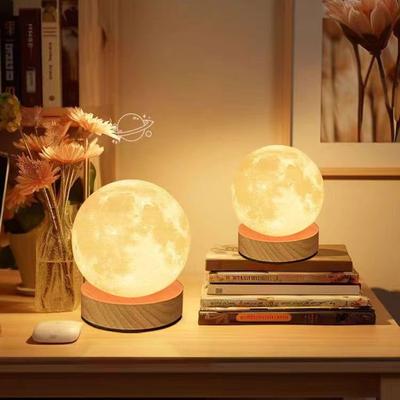 RGB 3D Луна USB Ночной светильник Управление 3 Цвета Провод Светодиодный Настольный Лампа Лунный