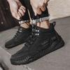 Men Shoes Hand-stitching Leather Men Boots Split Leather Casual Leather Shoes Men Ankle Boots