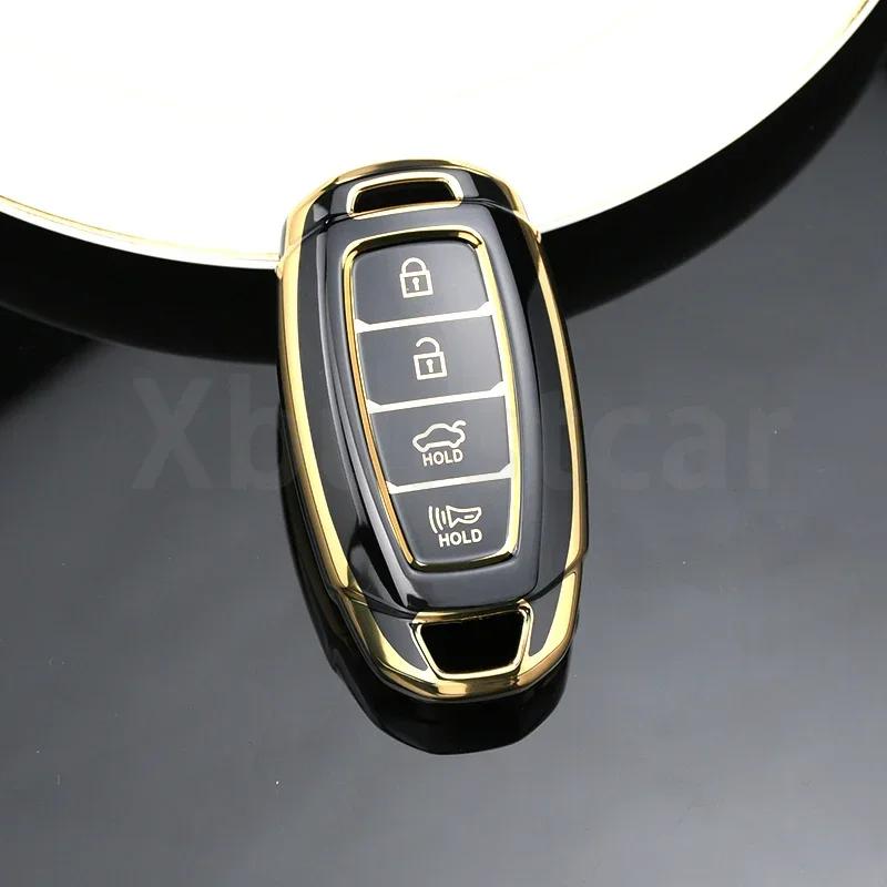 Auto Key Fob Shell For Hyundai I30 Ix35 KONA Encino Solaris Azera Grandeur Ig Accent Santa Fe Palisade TPU Car Key Case Cover