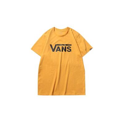 Vans Классическая футболка с коротким рукавом и графическим логотипом, топы унисекс, желтый VN0A4MM650X