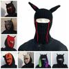 Шапка-бини с рожками дьявола, закрывающая все лицо, шапка для лыж с кроличьими ушками, смешная вязаная балаклава, осень/зима