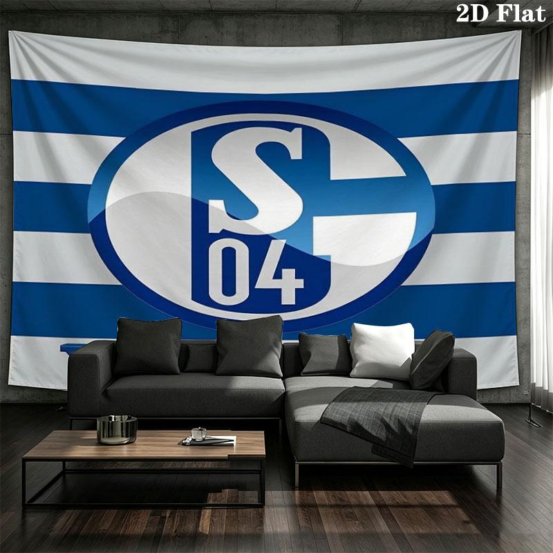 FC Schalke 04 Custom Name Wall Tapestry Aesthetic Wall Hanging Printed Fabric Blanket Decorative Tapestries for Bedroom Living Room Home Decor