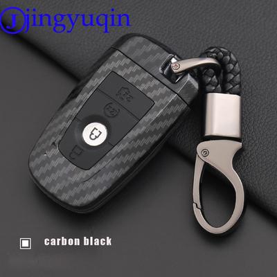 Jingyuqin 4B Силиконовый чехол для ключа из углеродного волокна для Ford Fusion Mustang Explorer F-150 F-250 F-350 2017 2018 Смарт-ключ