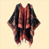 Shawl Imitation Cashmere Knitted Scarf Split Fork Oil Painting Cape Cloak Outside