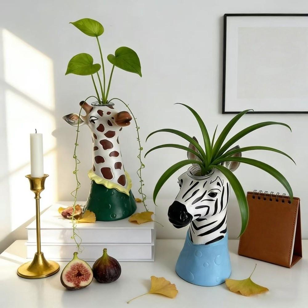 Floral Arrangement Animal Vase Modern Giraffe Vase Creative Art Vase  Living Room Decor