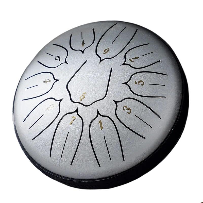 6 Inch 11 Notes Steel Tongue Drum Instrument D Major Percussion Steel Drum Meditation Zen Yoga Musical Drum Christmas Gift
