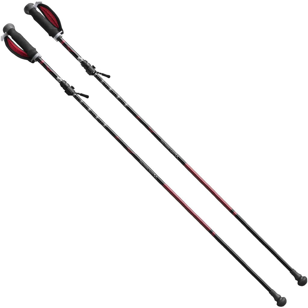 Mizuno Nordic Walk Folding Walking Poles Set of C3JTPB10 4-Section LITE, 2, Unisex, Red,