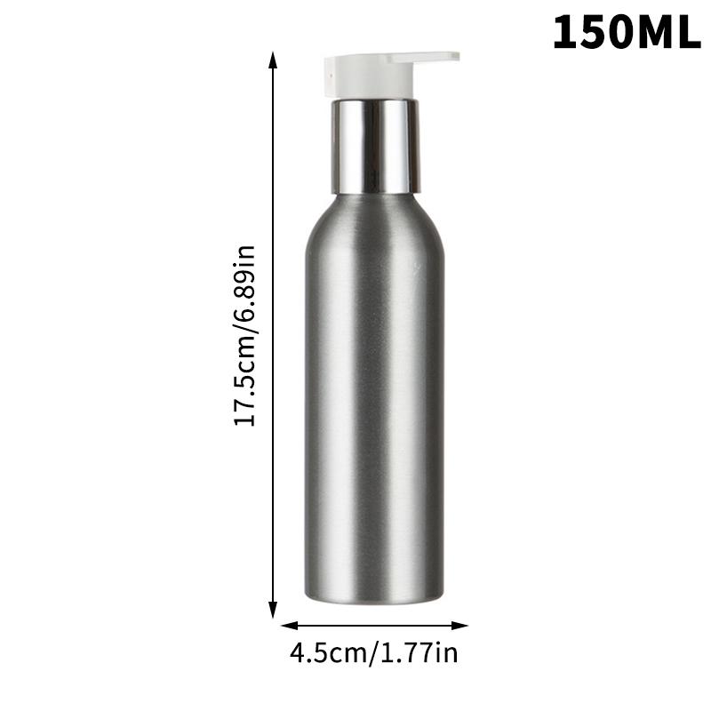 Empty Aluminium Pump Bottle 40-200ml Refillable Travel Container for Lotion Cream and Liquid Toiletries