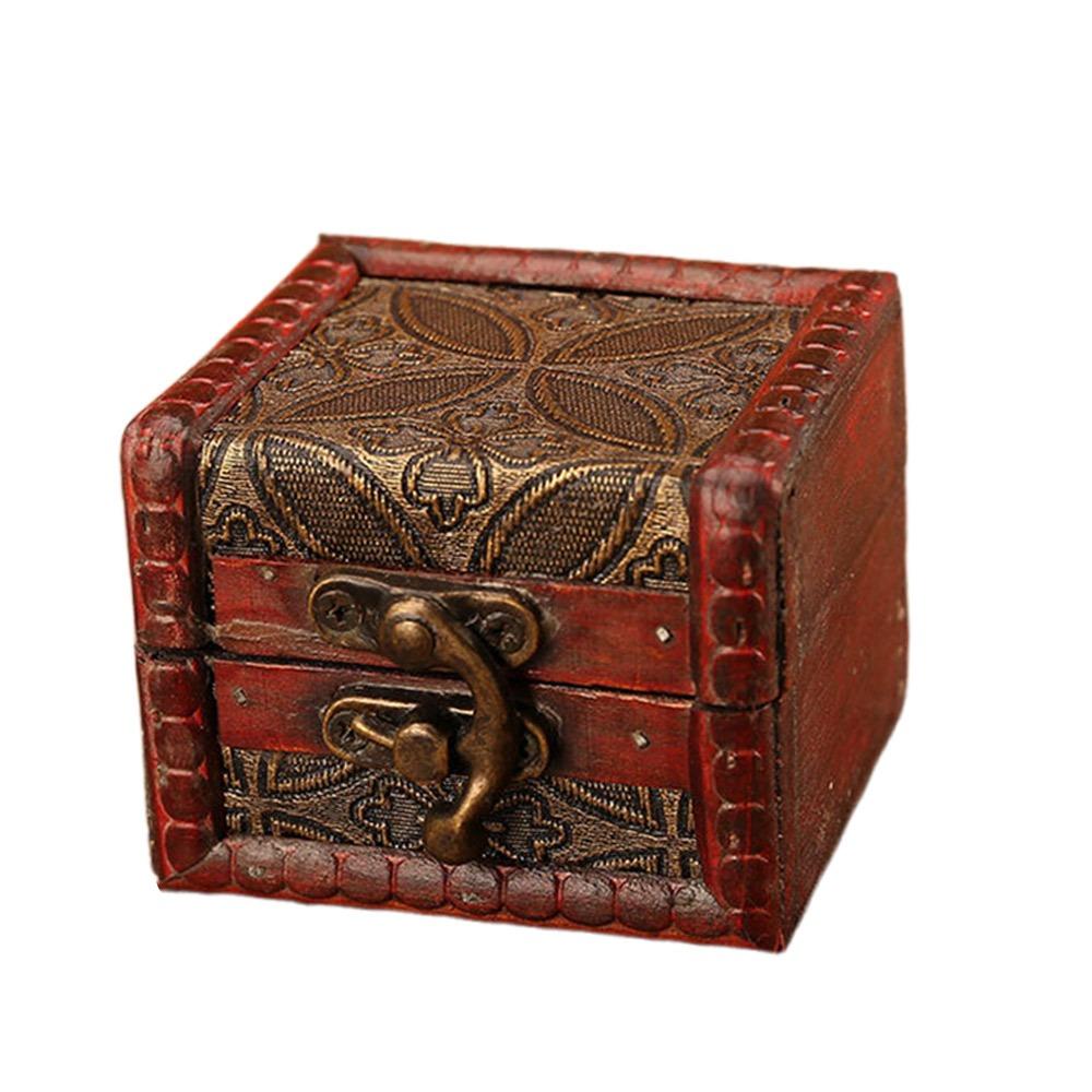 Ретро Деревянный Ящик для Хранения Коричневый Сундук с Сокровищами Модный Винтажный Мини-Ящик Подарок