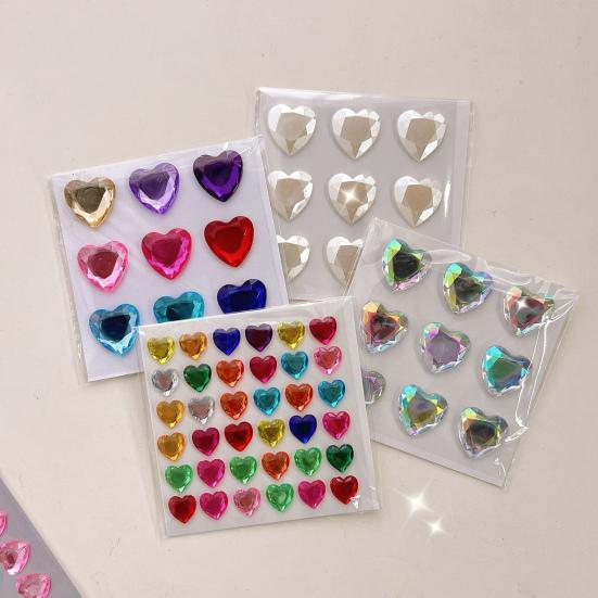 3D наклейка с искусственным кристаллом в виде сердца, самоклеящаяся, легко наносится, идеально подходит для DIY, скрапбукинга, ведения журнала