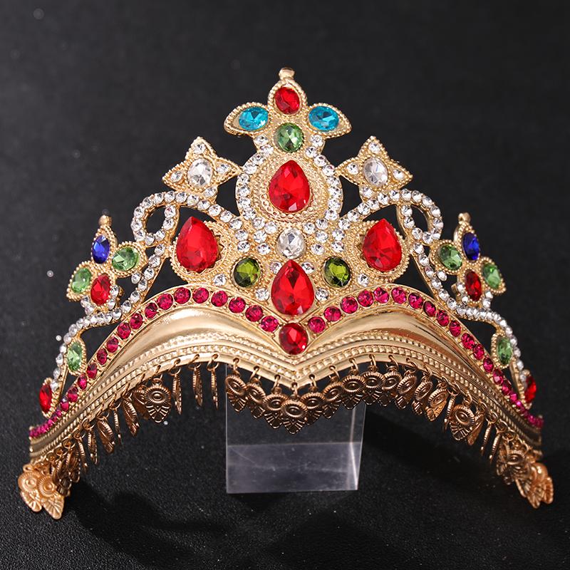 Retro Hair Jewelry Wedding Crown Bridal Headpiece Woman Baroque Crystal Rhinestones Tiaras Crowns Wedding Hair Accessories