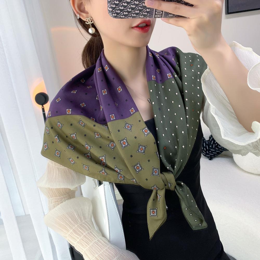 Квадратный шарф Ретро литературный шарф шаль элегантный шарф простой дышащий солнцезащитный тонкий шелковый шарф
