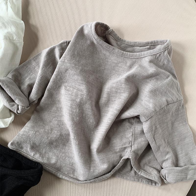 Bamboo Cotton Long Sleeve T-shirt for Boys & Girls - 2025 Spring/Autumn Korean Style Base Layer