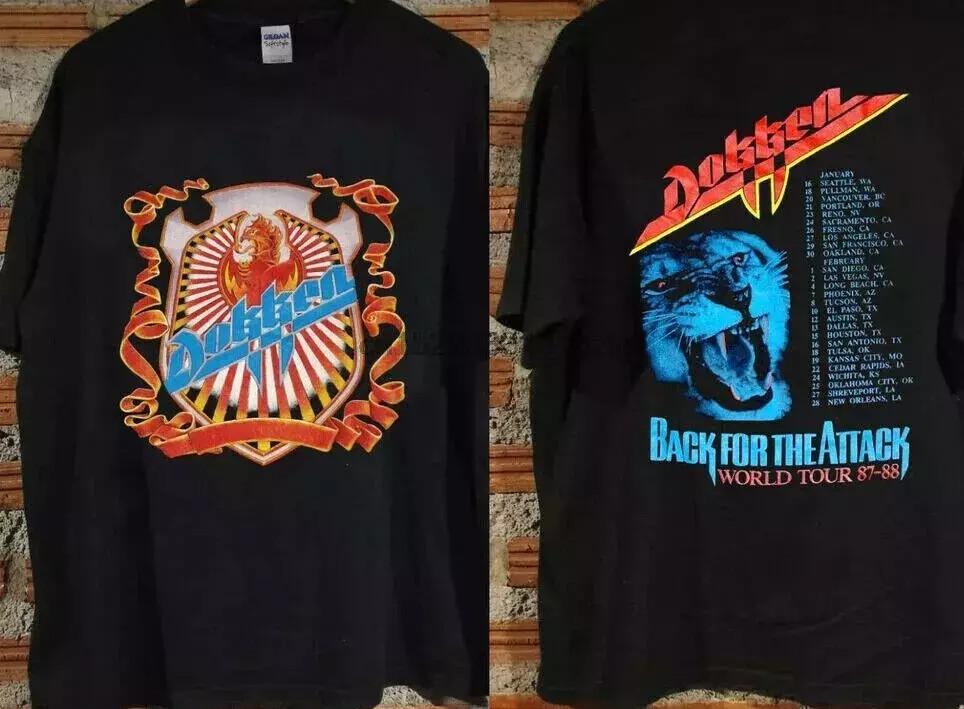 hot Vintage 1987 DOKKEN Back For The Attack Tour T-Shirt reprint usa Unisex T-Shirt