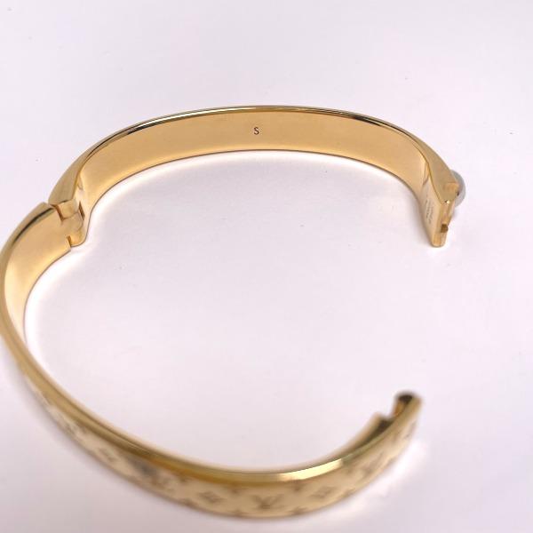 LOUIS VUITTON Monogram Small size bracelet Cuff nanogram gold Women M00251 Used