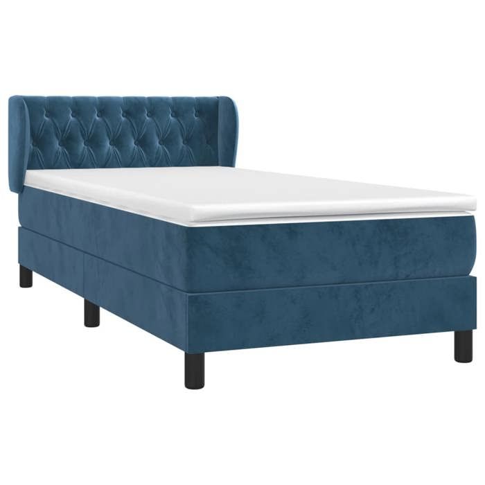 Maison Exclusive - Sommier à lattes de lit avec matelas Bleu foncé 100x200 cm