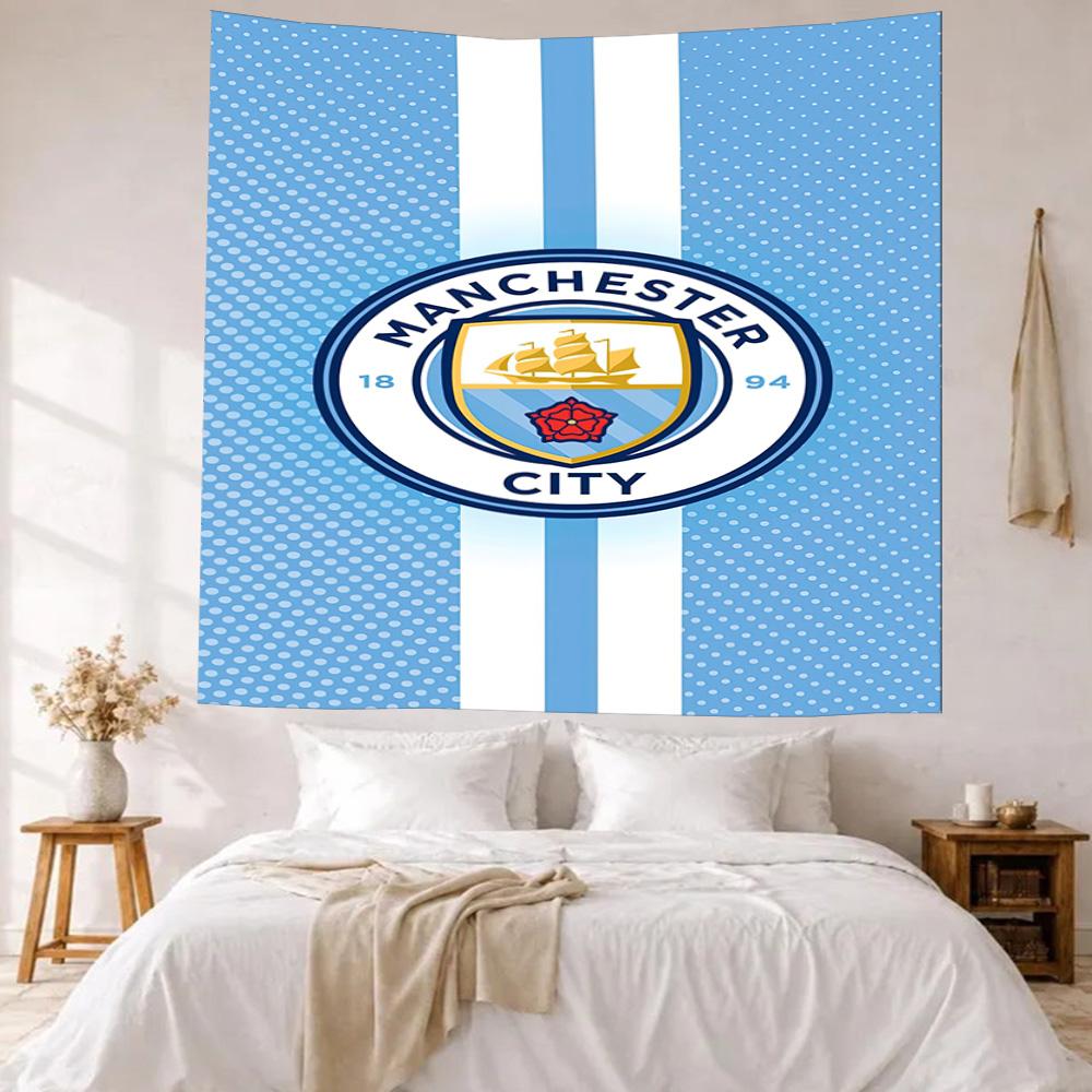 Manchester City Wall Decor Tapestry Art For Pet Memorial Birthdaywedding Party Backdrop Family Gift
