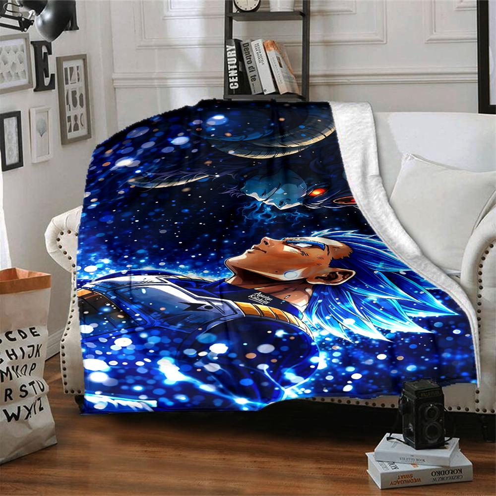 1Pc Dragon Ball Z Adventure Flannel Blanket, Soft And Comfortable, Casual Warm, Camping Travel, Christmas, Halloween Xmas Gift S179