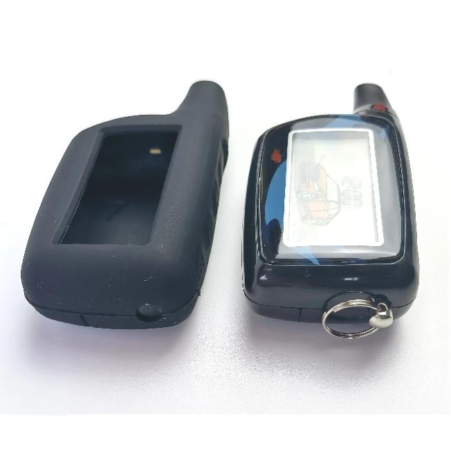 NFLH Logicar 3/4 LCD Remote Control+Silicone Case Suit Scher Khan Logicar 3 Logicar 4 Two Way Car Alarm System Keychain
