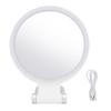 Travel Makeup Mirror with Light White Stand Adjustable Angle Magnifying Mirror Double Sided Magnific